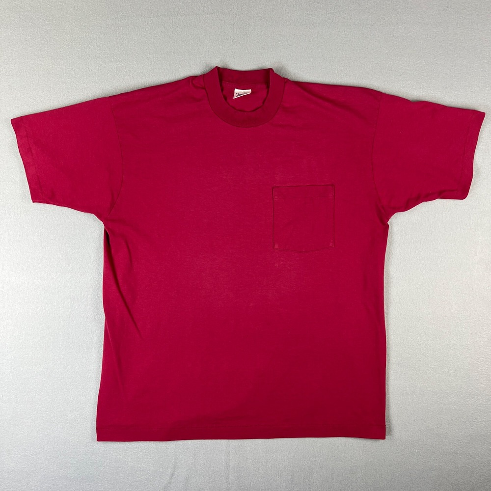 VTG Blank Selvedge Pocket‎ T Shirt Fits Large Red BVD 1990s Classic Made in USA